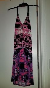 Halter Dress Empire Waist Sexy Beaded Tie